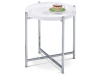 80135-12 WT, odkládací stolek pr. 50cm, chrom / bílý lak