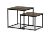 AF-076 OLW, odkládací stolek - sada 2ks, MDF, černý lak / staré dřevo