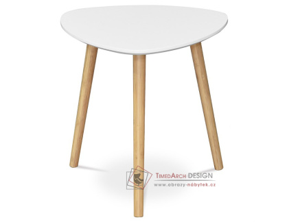 AF-1132 WT, konferenční stolek 40x40cm, bambus přírodní / bílá