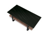 AHG-286 BK, konferenční stůl 120x60cm, černá / hnědá / černý mramor