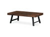 AHG-534 PINE, konferenční stůl 130x70cm, černý lak / borovicový masiv