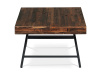 AHG-534 PINE, konferenční stůl 130x70cm, černý lak / borovicový masiv
