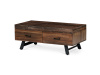 AHG-536 PINE, konferenční stůl 120x60cm, černý lak / borovicový masiv