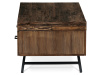 AHG-536 PINE, konferenční stůl 120x60cm, černý lak / borovicový masiv