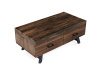 AHG-536 PINE, konferenční stůl 120x60cm, černý lak / borovicový masiv