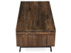 AHG-536 PINE, konferenční stůl 120x60cm, černý lak / borovicový masiv