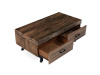 AHG-536 PINE, konferenční stůl 120x60cm, černý lak / borovicový masiv