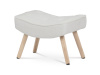 AK-309P WT2, podnožka - taburet, přírodní / látka bouclé bílá