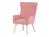 AK-314 PINK2, čalouněné křeslo - ušák, přírodní / látka růžová