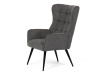 AK-315 GREY2, čalouněné křeslo, černá / látka šedá
