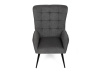 AK-315 GREY2, čalouněné křeslo, černá / látka šedá
