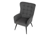 AK-315 GREY2, čalouněné křeslo, černá / látka šedá
