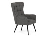 AK-315 GREY2, čalouněné křeslo, černá / látka šedá