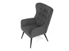 AK-315 GREY2, čalouněné křeslo, černá / látka šedá
