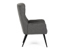AK-315 GREY2, čalouněné křeslo, černá / látka šedá