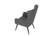 AK-315 GREY2, čalouněné křeslo, černá / látka šedá
