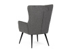 AK-315 GREY2, čalouněné křeslo, černá / látka šedá