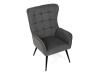 AK-315 GREY2, čalouněné křeslo, černá / látka šedá