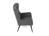 AK-315 GREY2, čalouněné křeslo, černá / látka šedá