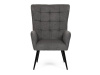 AK-315 GREY2, čalouněné křeslo, černá / látka šedá