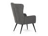 AK-315 GREY2, čalouněné křeslo, černá / látka šedá