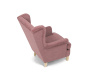 AK-388 PINK2, čalouněné křeslo - ušák, přírodní / látka růžová