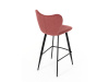 AUB-1068 RED2, barová židle, černá / látka červená