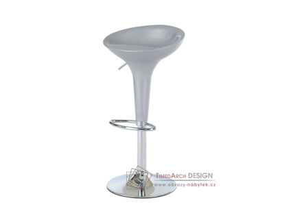 AUB-9002 SIL, barová židle, chrom / plast stříbrný