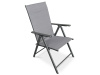 AZC-S1116 GREY, zahradní nastavitelná židle, šedá / látka šedá