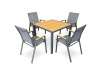 AZT-S1209 OAK, zahradní stůl 90x90cm, šedá / polywood dub