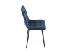 CT-281 BLUE4, jídelní židle, černá / látka modrý samet
