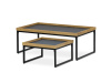 CT-612 OAK, konferenční stolek 53x53cm, černá / šedá / dub divoký