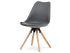 CT-762 GREY, jídelní židle, buk / plast + ekokůže šedá