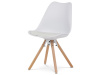 CT-762 WT, jídelní židle, buk / plast + ekokůže bílá