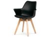 CT-771 BK, jídelní židle, buk / plast + ekokůže černá