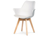 CT-771 WT, jídelní židle, buk / plast + ekokůže bílá