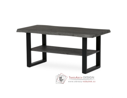 CT-F4212 GREY, konferenční stůl 120x60cm, černý lak / dub šedý