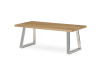 CT-W1515 OAK, konferenční stůl 120x60cm, broušený nerez / dub
