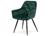 DCH-421 GRN4, jídelní křeslo, černý lak / látka zelený samet