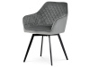 DCH-425 GREY4, jídelní židle, černý lak / látka šedý samet