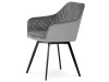 DCH-425 GREY4, jídelní židle, černý lak / látka šedý samet