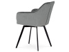 DCH-425 GREY4, jídelní židle, černý lak / látka šedý samet