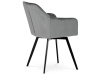 DCH-425 GREY4, jídelní židle, černý lak / látka šedý samet