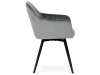 DCH-425 GREY4, jídelní židle, černý lak / látka šedý samet