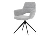 DCH-D1320 GREY2, jídelní otočné křeslo, černá / látka šedá