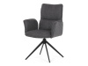 DCH-D1328 GREY2, jídelní otáčecí křeslo, černá / látka šedá