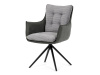 DCH-D1345 GREY2, jídelní otáčecí křeslo, černá / látka šedá