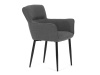 DCH-J2159 GREY2, jídelní křeslo, černý lak / látka šedá