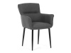DCH-J2159 GREY2, jídelní křeslo, černý lak / látka šedá