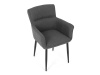 DCH-J2159 GREY2, jídelní křeslo, černý lak / látka šedá